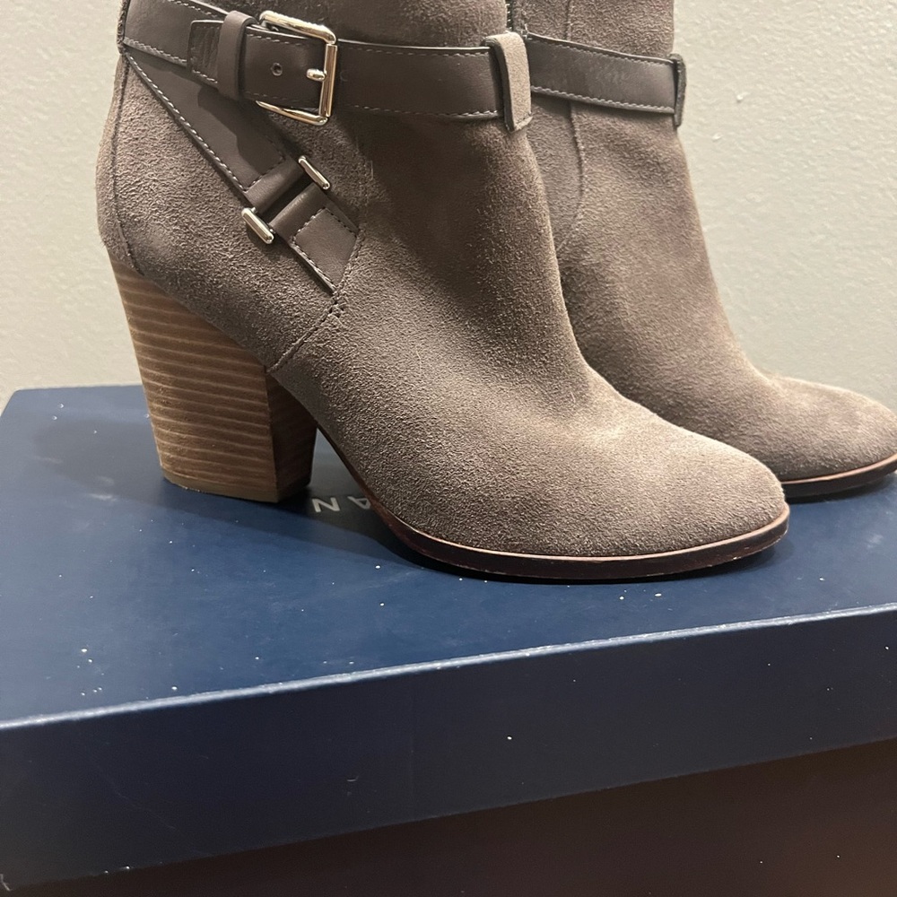 Cole Haan Taupe Suede Ankle Booties